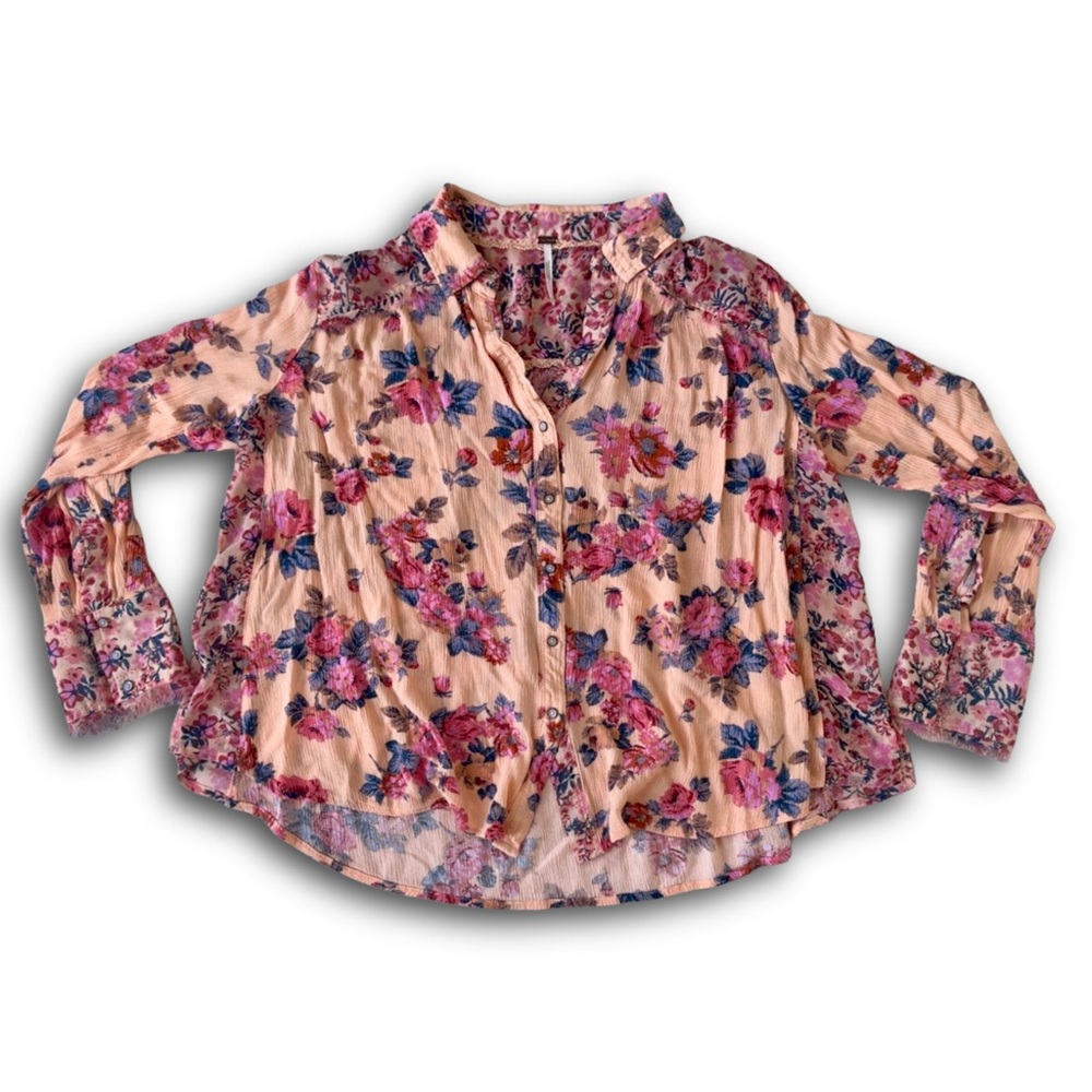Free People Hold On To Me Printed Top in Coral